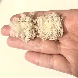 White Flower Earings